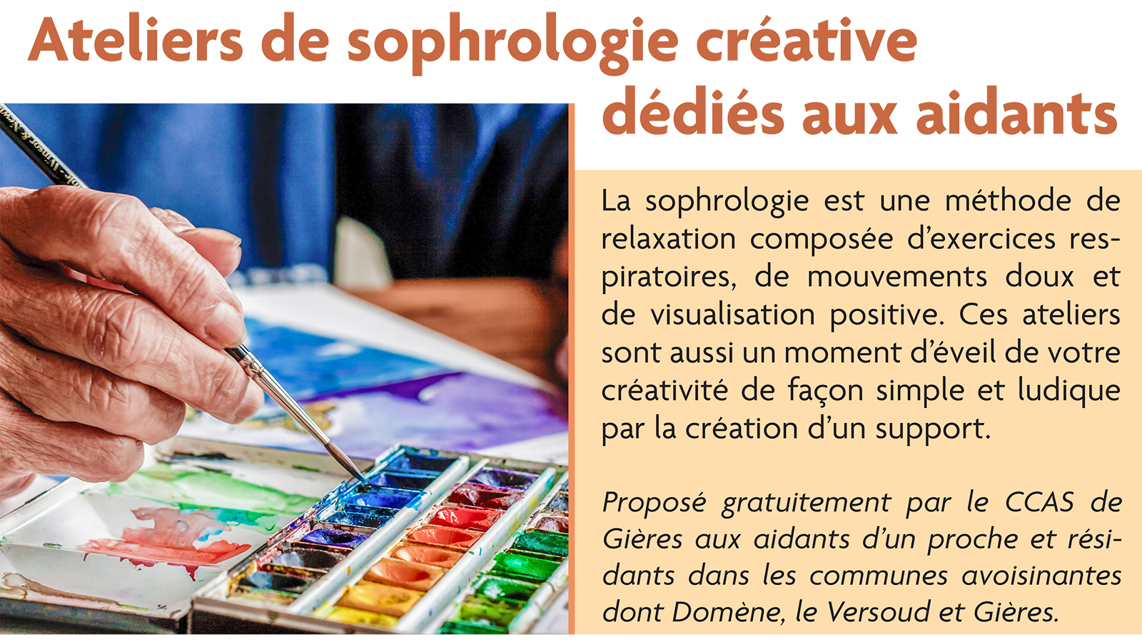 Atelier sophrologie pour les aidants